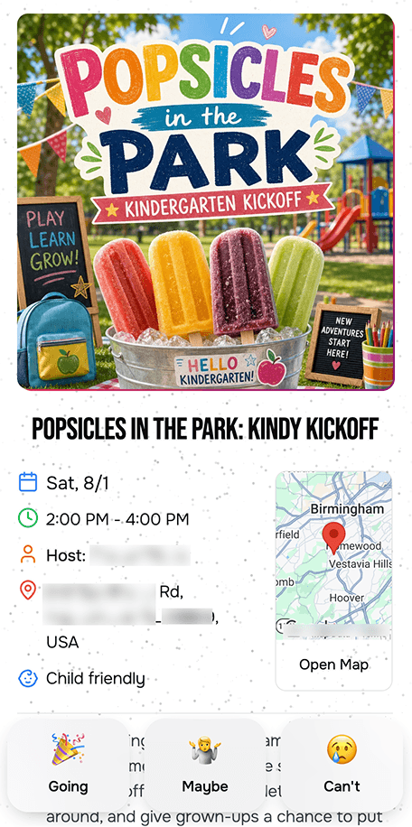 Luau invite page on a phone